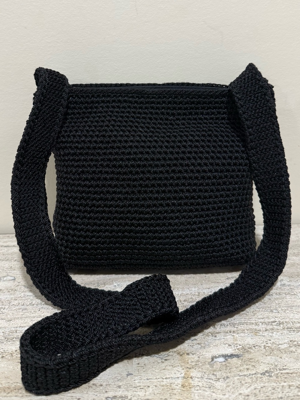 The Sak Black Crochet Crossbody Bag